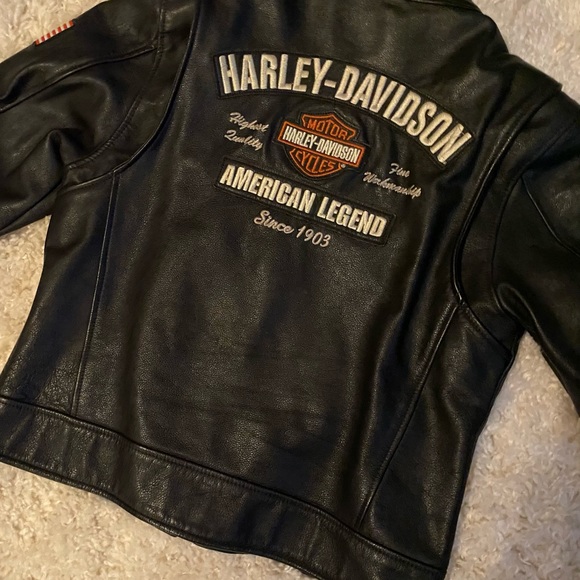 Harley-Davidson leather jacket. Excellent condition.Logo patch on back. Medium - Picture 11 of 17